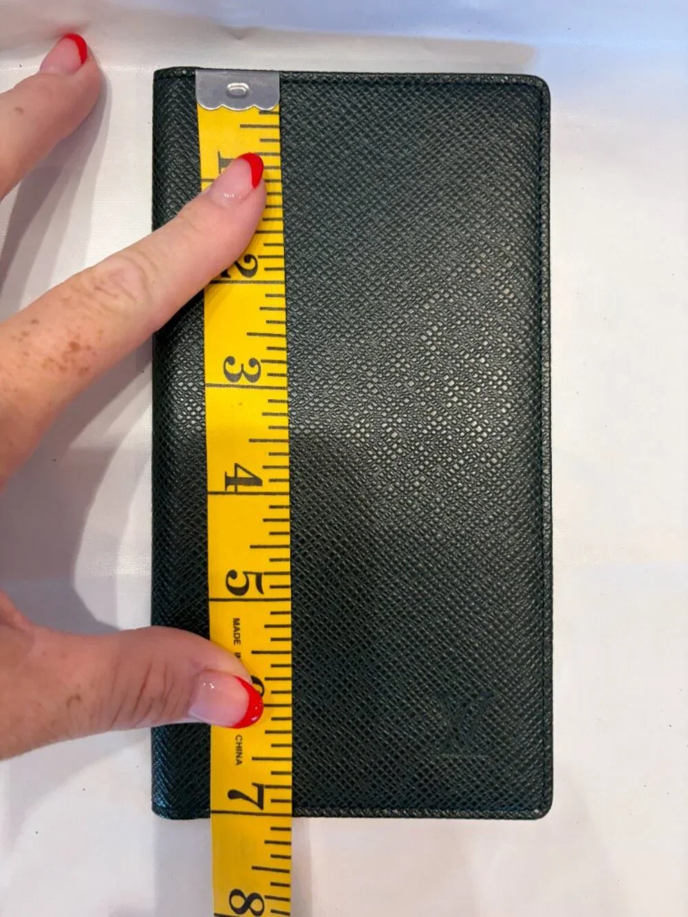 Men's or Women's Louis Vuitton Hunter Green Checkbook Cover, Wallet, July 1995